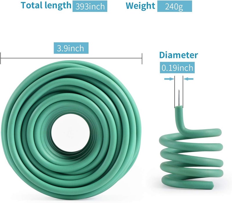 YDSL Soft Plant Tie, Garden Wire Tie for Plants Heavy Duty Reusable Plant Twist Ties for Gardening Home Office (Green, 32.8 feet) - Image 2